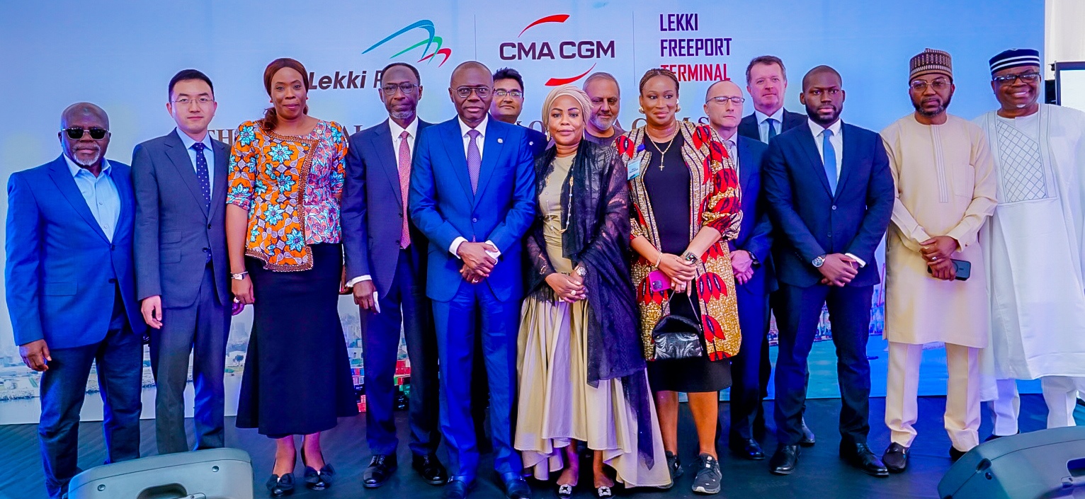 GOV. SANWO-OLU ATTENDS THE ARRIVAL CEREMONY OF CMA CGM SCANDOLA (LARGEST LNG-POWERED CONTAINER VESSEL) BERTHS IN NIGERIA AT LEKKI FREEPORT TERMINAL